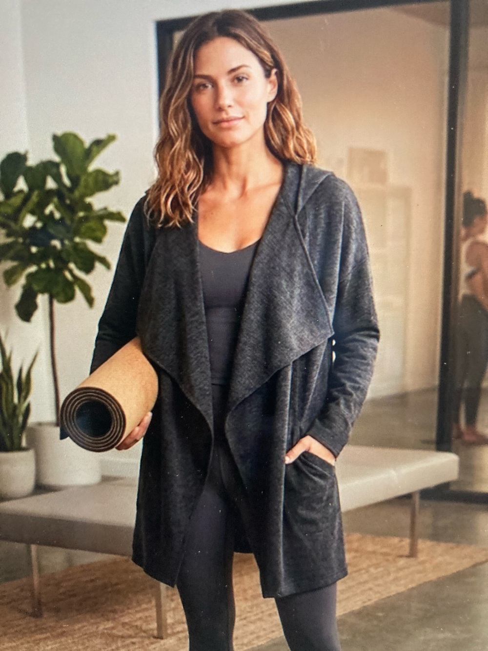 Lululemon After Asana Wrap Knit Cardigan Sweater Heather Grey Cashmere O/S 563